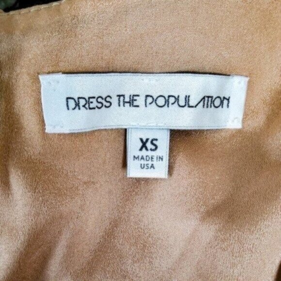 Dress The Population Floral Crochet Lace Mini Dress Black And Nude Size XS - Picture 5 of 7